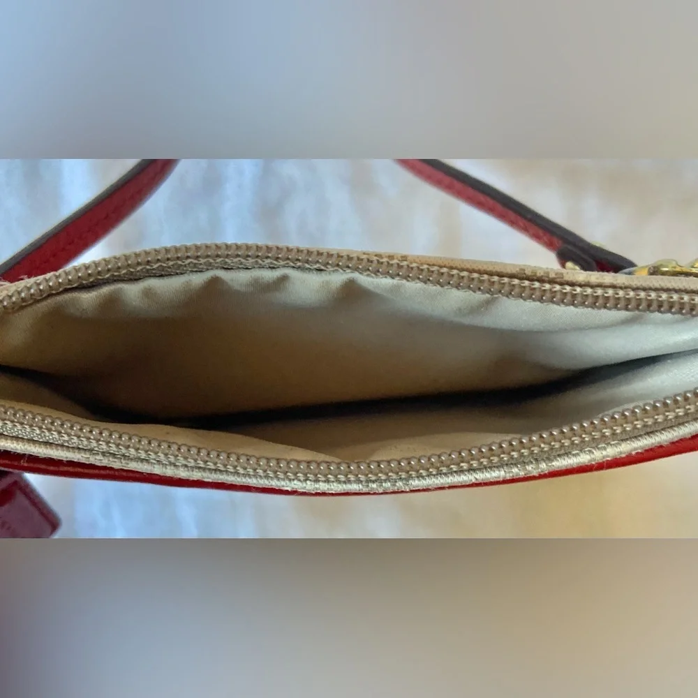 COACH Gold, Beige & Red Signature 
